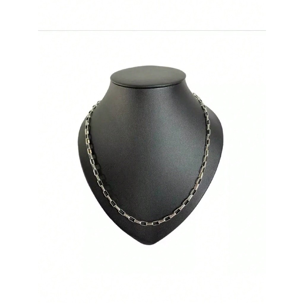 Corrente Joia de Prata Tijolinho Banhado a Prata 925 e Aço Inoxidável – não desbota nem perde o bril