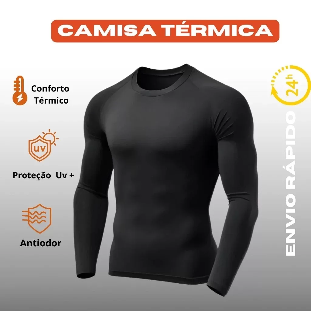 KIT 50 Camisa Térmica Proteção Uv 50+ Segunda Pele Camiseta Blusa Malha Fria Unissex