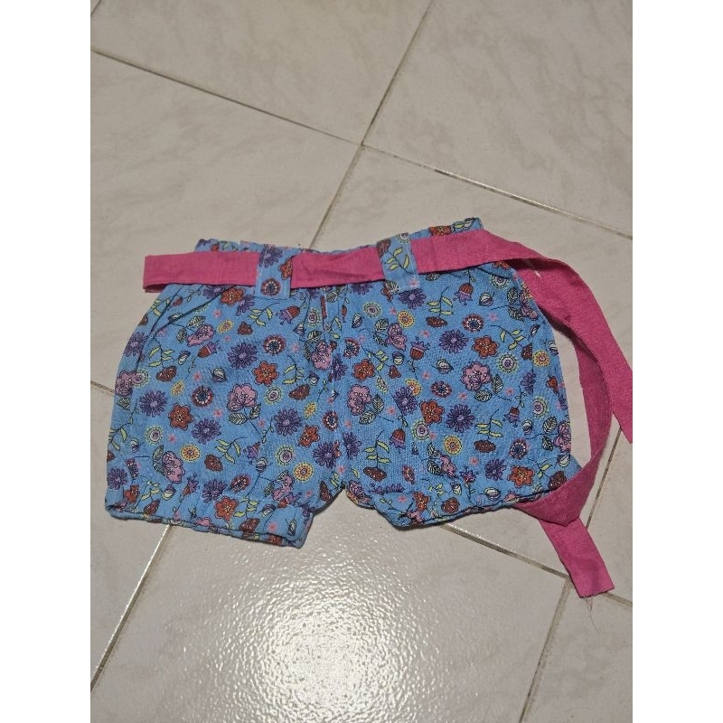 short infantil azul estampado 3.4 anos