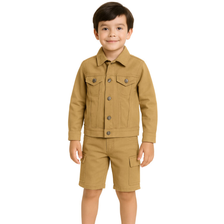 Conjunto Infantil Masculino Jaqueta E Bermuda Sarj