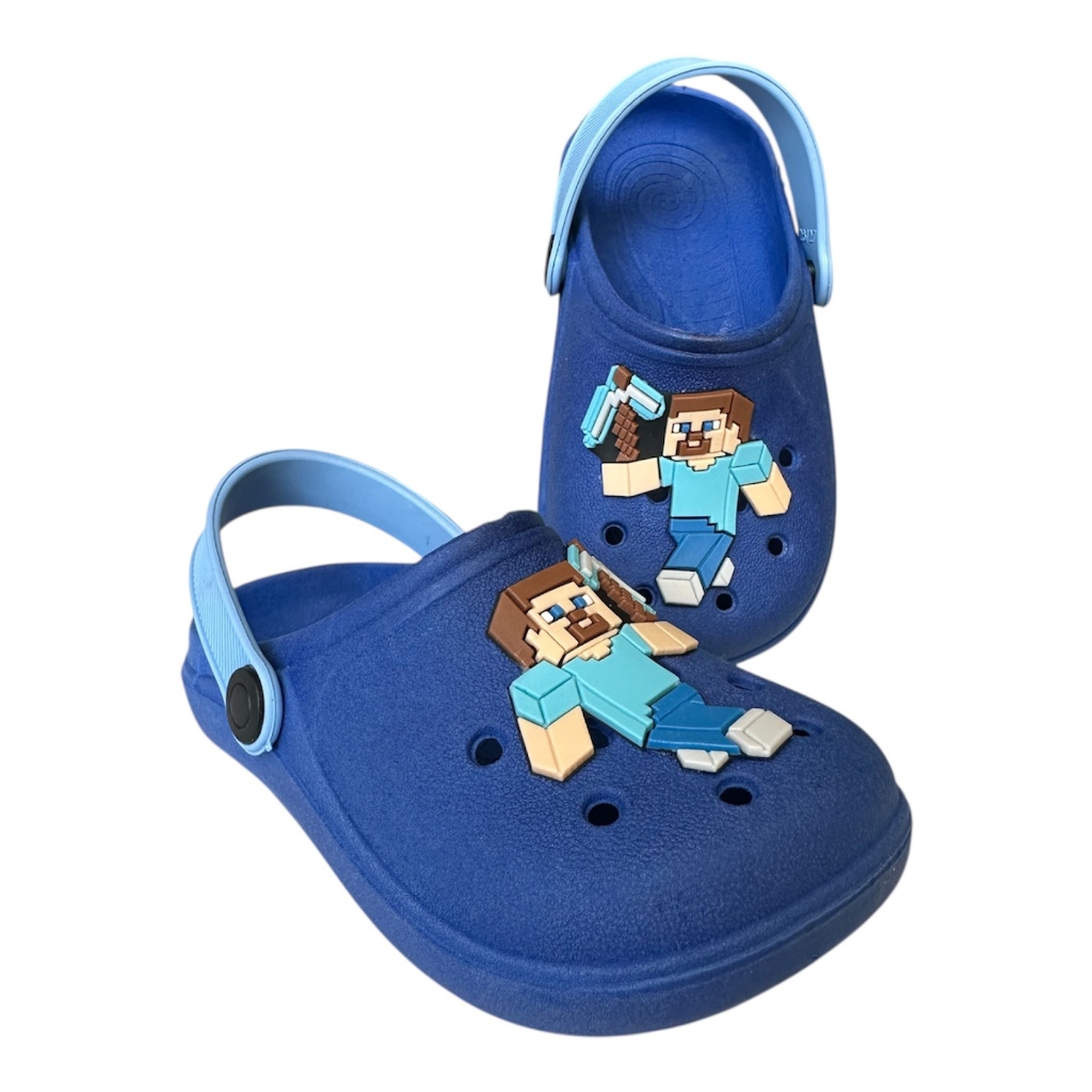 Sandália Babuche Infantil Menino Personagem Minecraft Casual Leve Macio Confortável