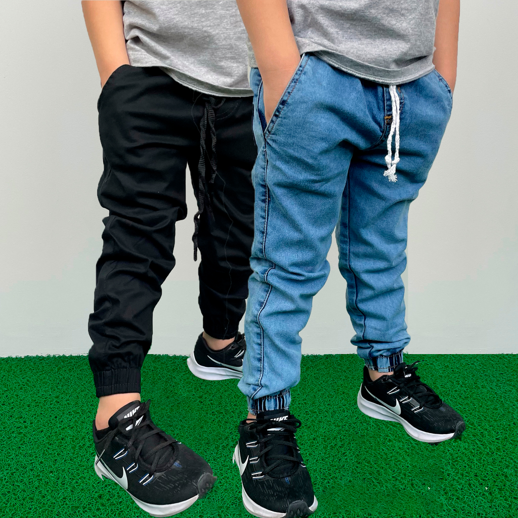 Calça Jeans Jogger Infantil Juvenil Menino Masculina Calça de criança casual e elegante