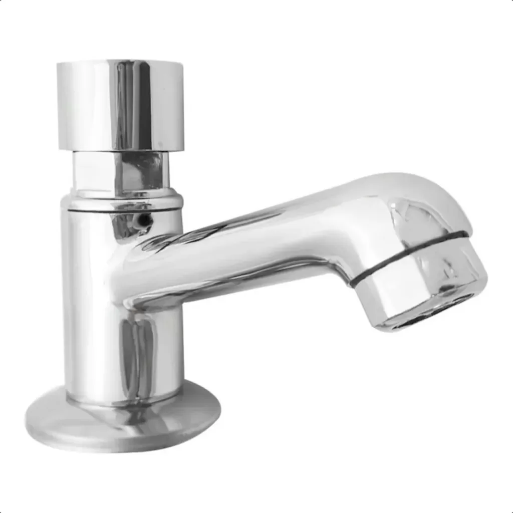 Torneira para Banheiro de Metal Pressmatic Automática Temporizada Cromada Pia Lavabo Cuba Econômica