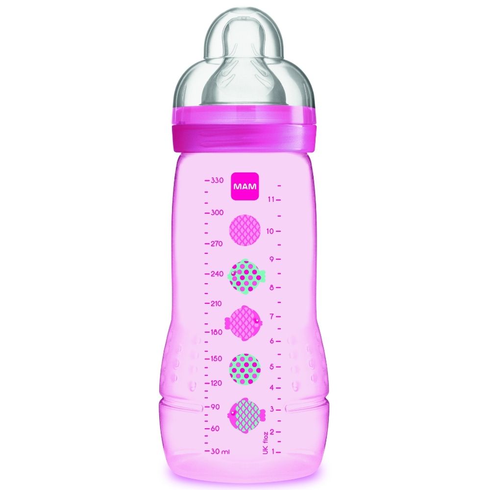 Mamadeira Mam Easy Active 330ml Menina Rosa Lilas 4m+