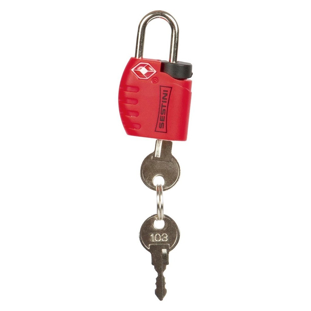 Cadeado TSA com chave Vermelho