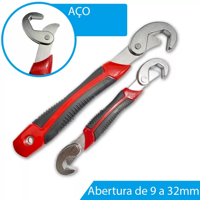 Kit 2 Chaves Para Tubos Universal Boca Mestra 9 A 