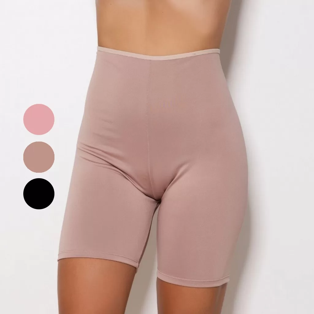 Kit 3 Short Bermuda Anágua Liso Segunda Pele Feminina