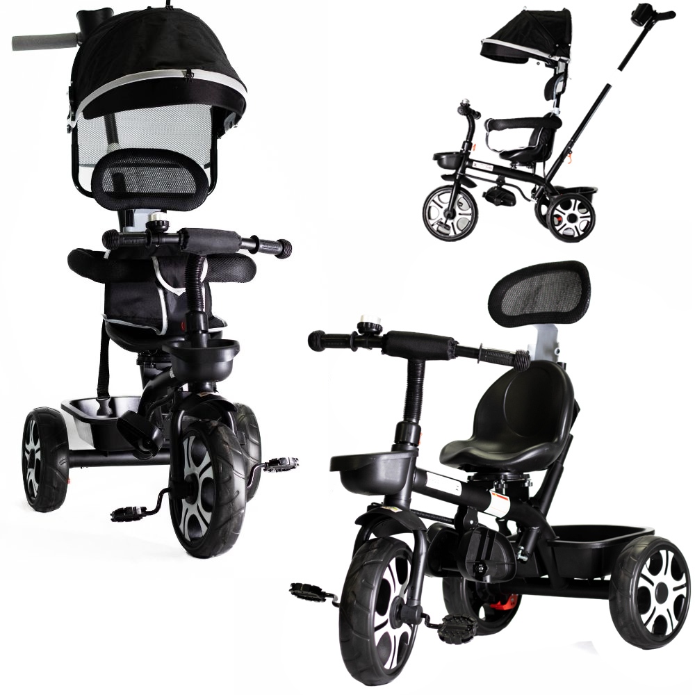Carrinho de Passeio Bebê Triciclo Infantil com Haste Empurrador Zupa Até 50 Kg – Baby Style