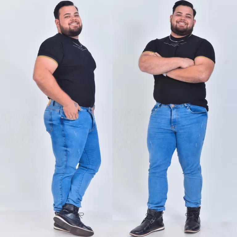 Calça Masculina Plus Size Brim Elastano Lycra Con