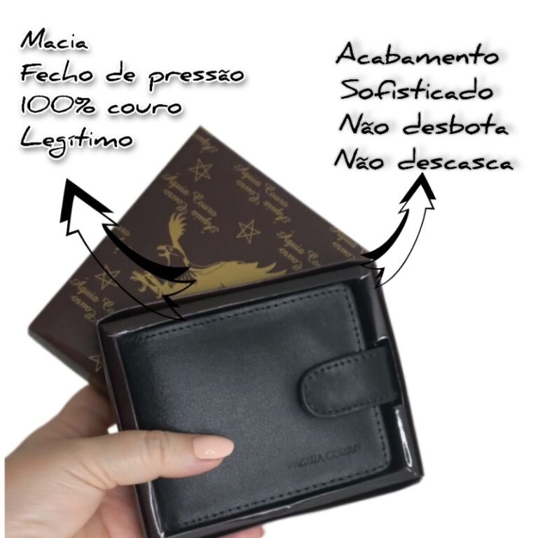 Carteira De Couro Masculina Porta Cartão Carteira
