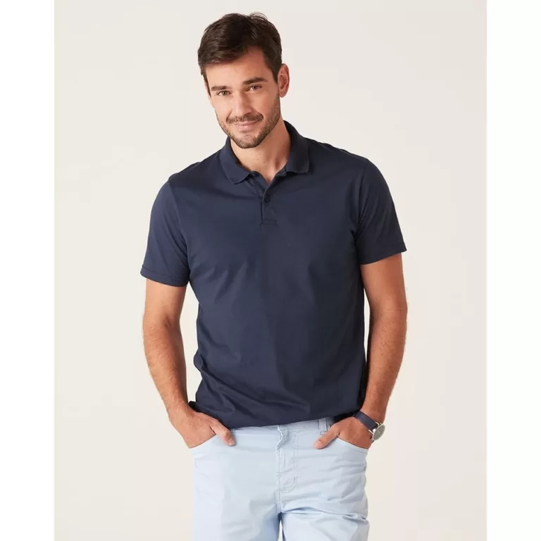 Camisa Básica Masculina Polo Gola Esporte Em Meia