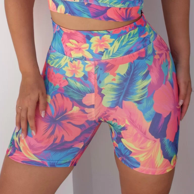 Short Feminino Meia Coxa Cintura Alta Suplex Espor