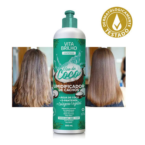 Umidificador De Cachos Óleo De Coco 300ml Vita Br
