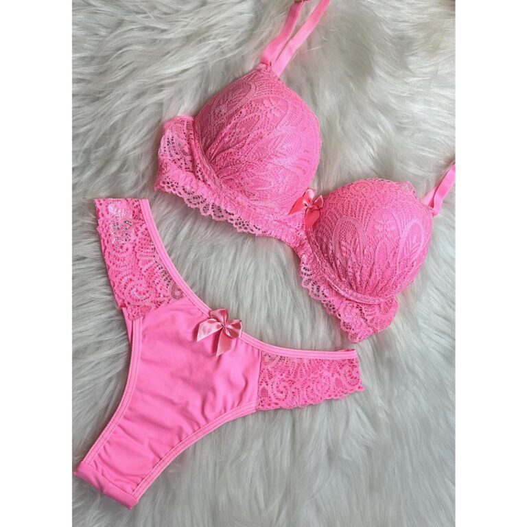 CONJUNTO FEMININO LINGERIE SUTIA BOJO ARO RENDADO 