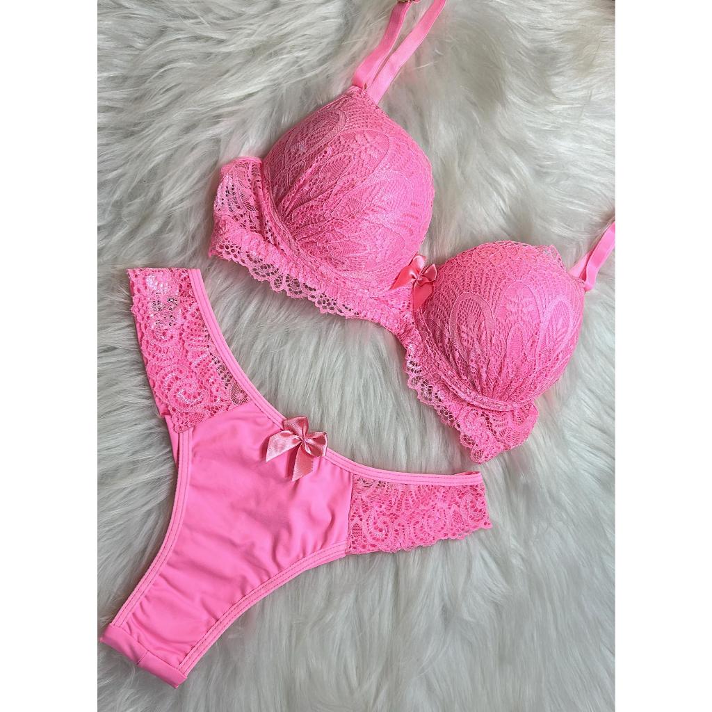 CONJUNTO FEMININO LINGERIE SUTIA BOJO ARO RENDADO FIO DE MICROFIBRA DUPLO CONFORTAVEL SENSUAL R2014.