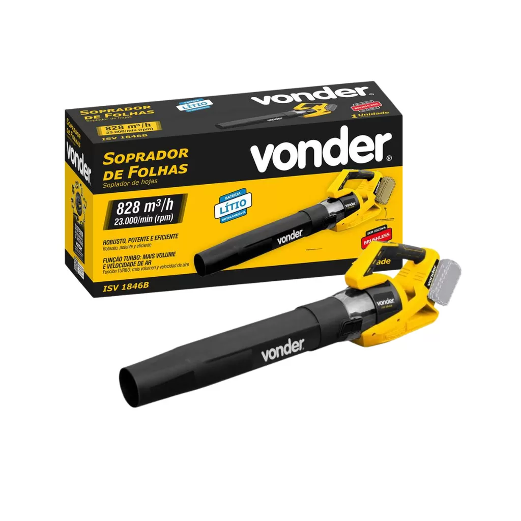 Soprador De Folhas Com Função Turbo A Bateria Sem Fio Vonder Sem Bateria Sem Carregador
