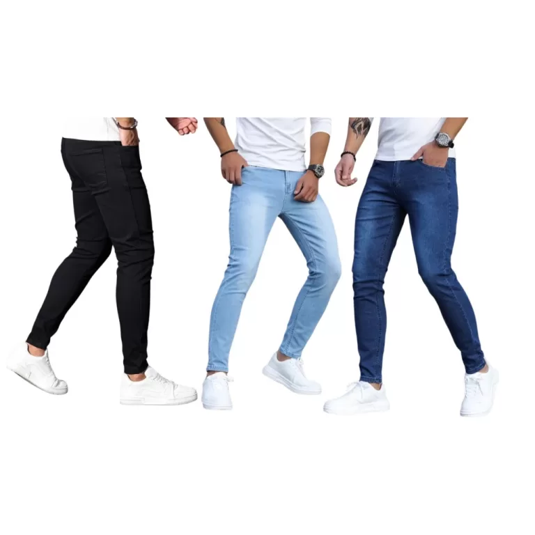 kit 3 calças masculina algodão skinny original N