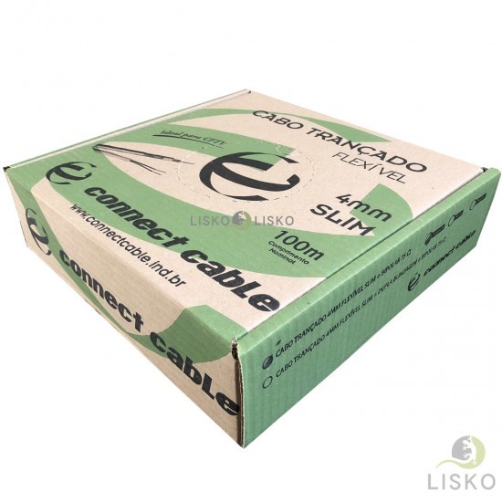 Cabo Coaxial Bipolar Trançado Slim Branco –