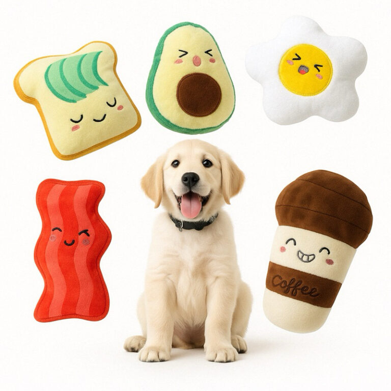 Kit 5 Pelúcia Brinquedo Pet Comida Food Divertida
