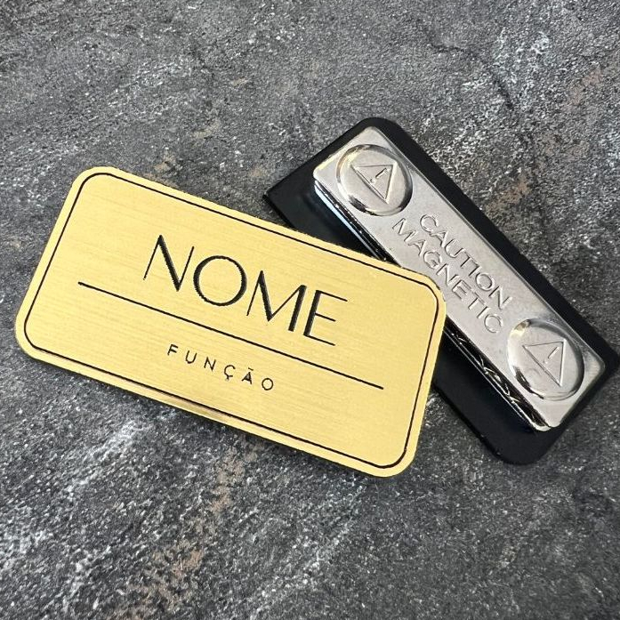 Broche Crachá Magnético Personalizado Nome E Pro