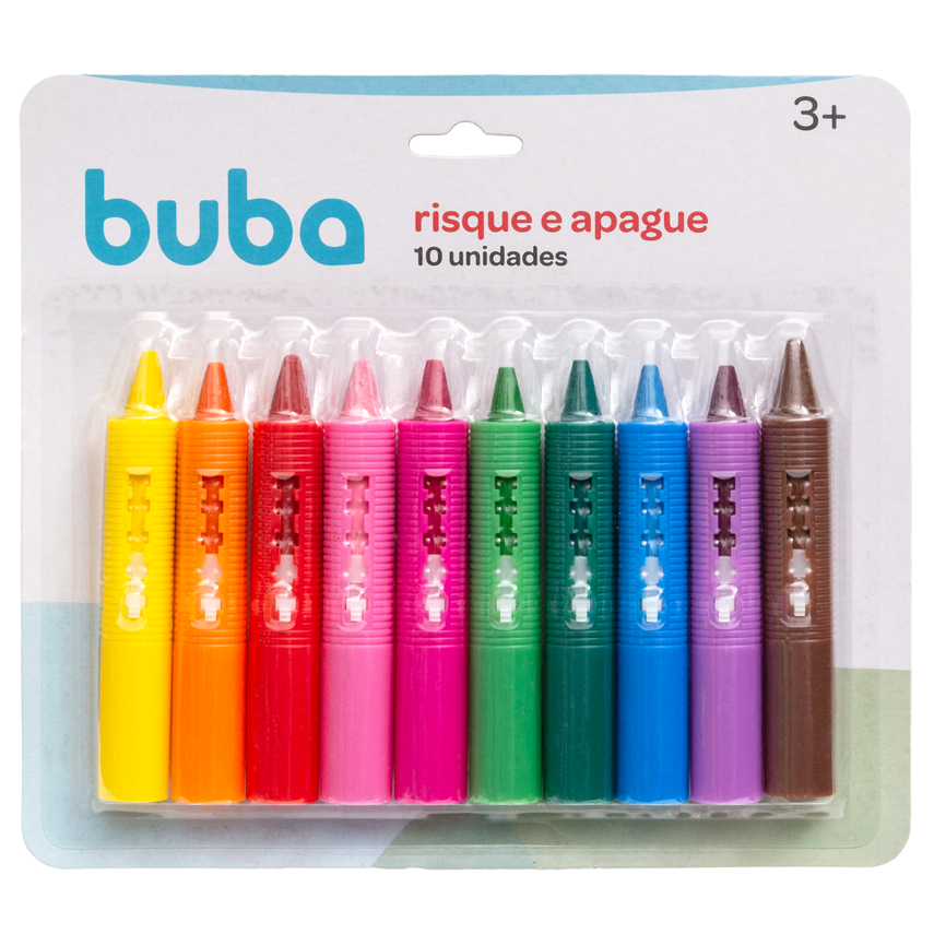 Risque e Apague Lapis Giz De Cera Para Banho Infantil Buba – 6 ou 10un