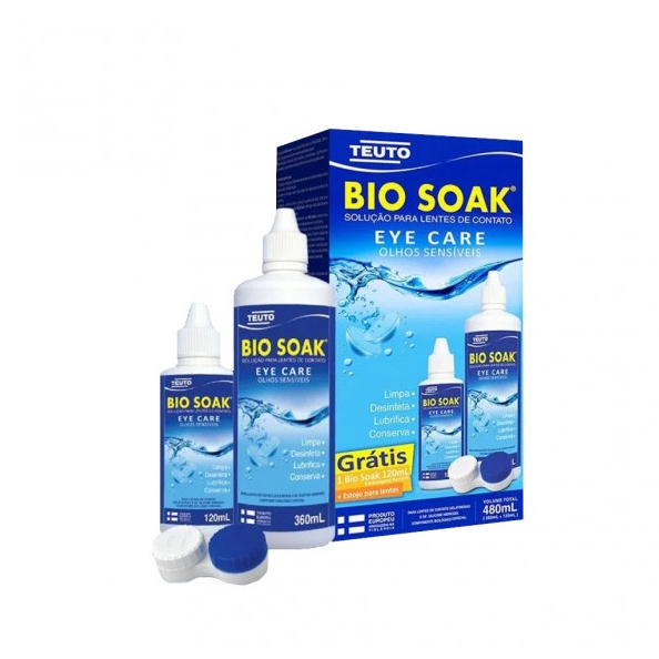 Kit Bio Soak Solução Para Lentes De Contato 480m