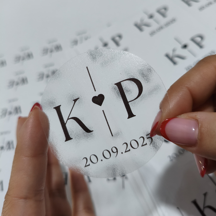 100 Adesivos Transparente Personalizado Casamento 