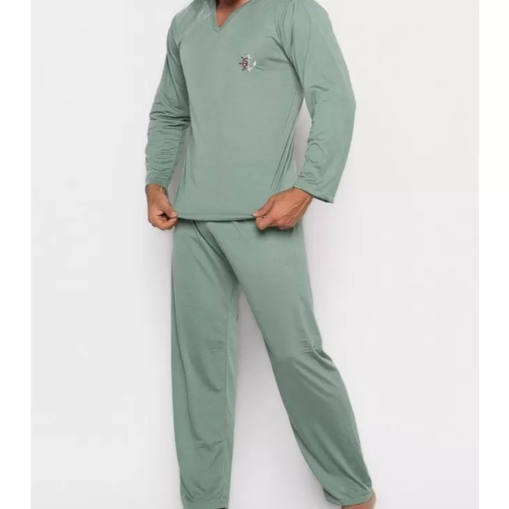 KIt com 3 Pijamas Masculino Inverno em Malha de Qu