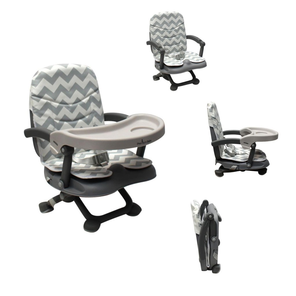 CADEIRA ALIMENTAÇÃO PORTATIL PREMIUM CLOUD CINZA BEBÊ MENINO MENINA BANDEJA 3 POSIÇÕES CADEIRINHA