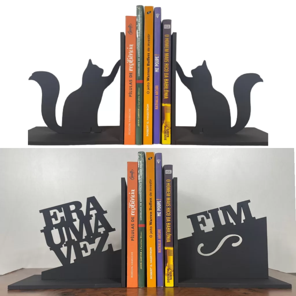 Aparador de livro gatos e era uma vez