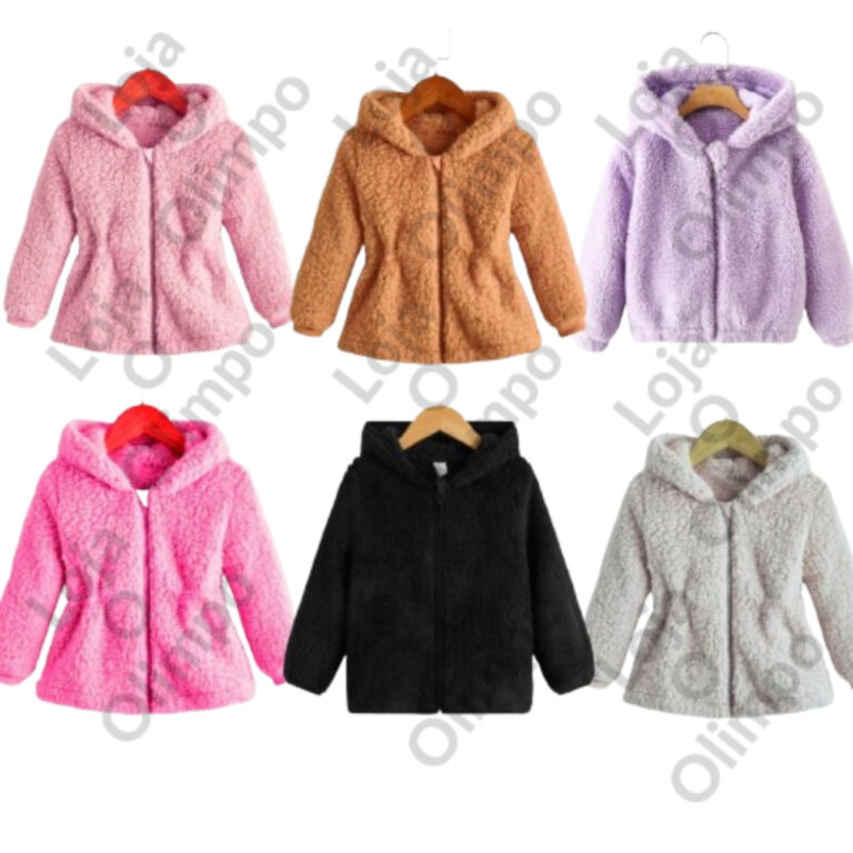 Casaco teddy Infantil Menina Blusa  Ted  Feminino 
