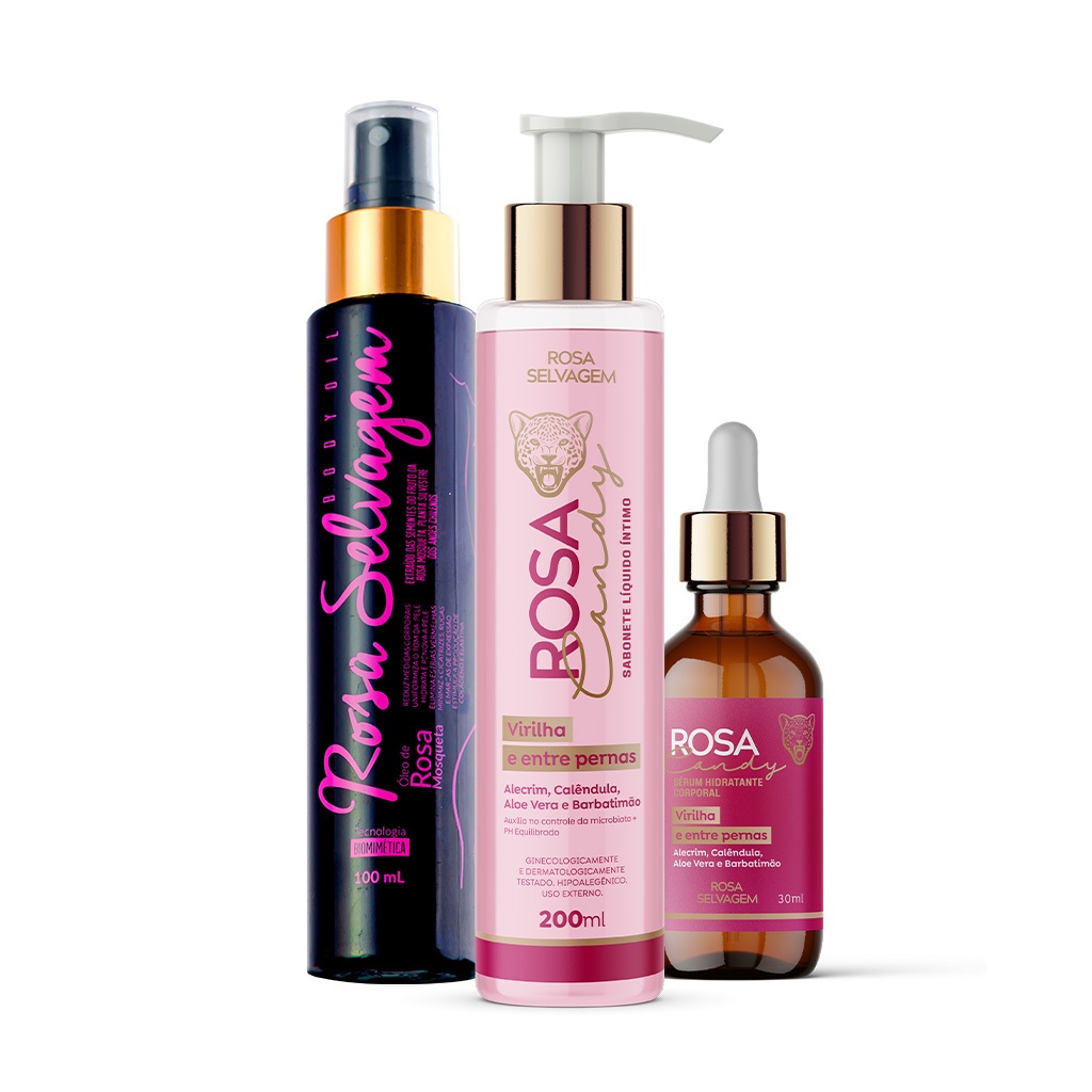 Óleo Rosa Selvagem + Sabonete Íntimo + Serum Íntimo