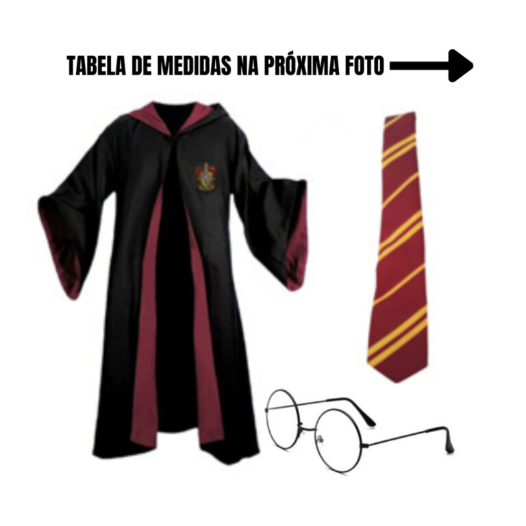 MANTO CAPA + GRAVATA  + ÓCULOS Harry Potter Grifi