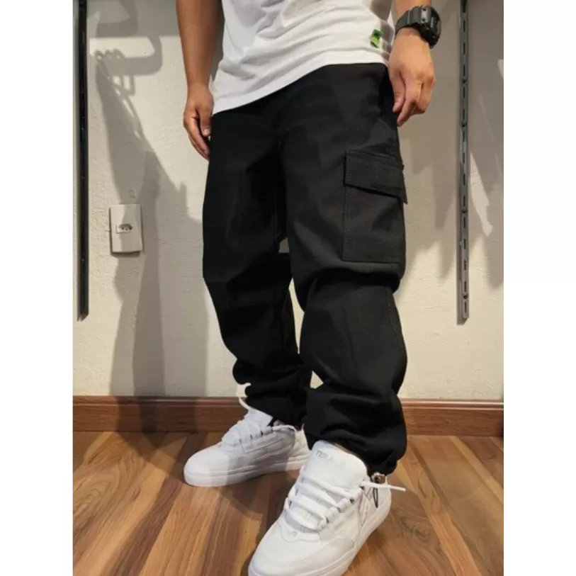 Calça Cargo Skate Unissex Costura Reforçada Dupla Streetwear Blogueira Calça Masculina Cargo Feminin