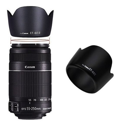 Para-sol Et-60ii Lente Canon 55-250mm 75-300mm 90-