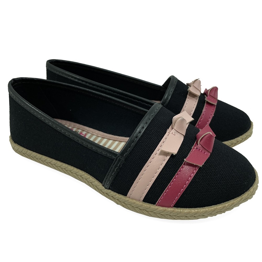 Alpargata Infantil Molekinha Laços Lona – Preto