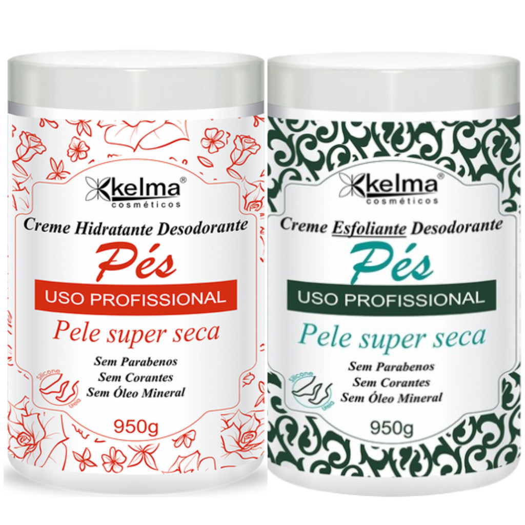 KIT KELMA CREME ESFOLIANTE PÉS + CREME HIDRATANTE PÉS 950G
