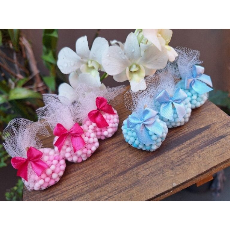 kit 12 sache  unidades rosa e azul lembrancinha pe