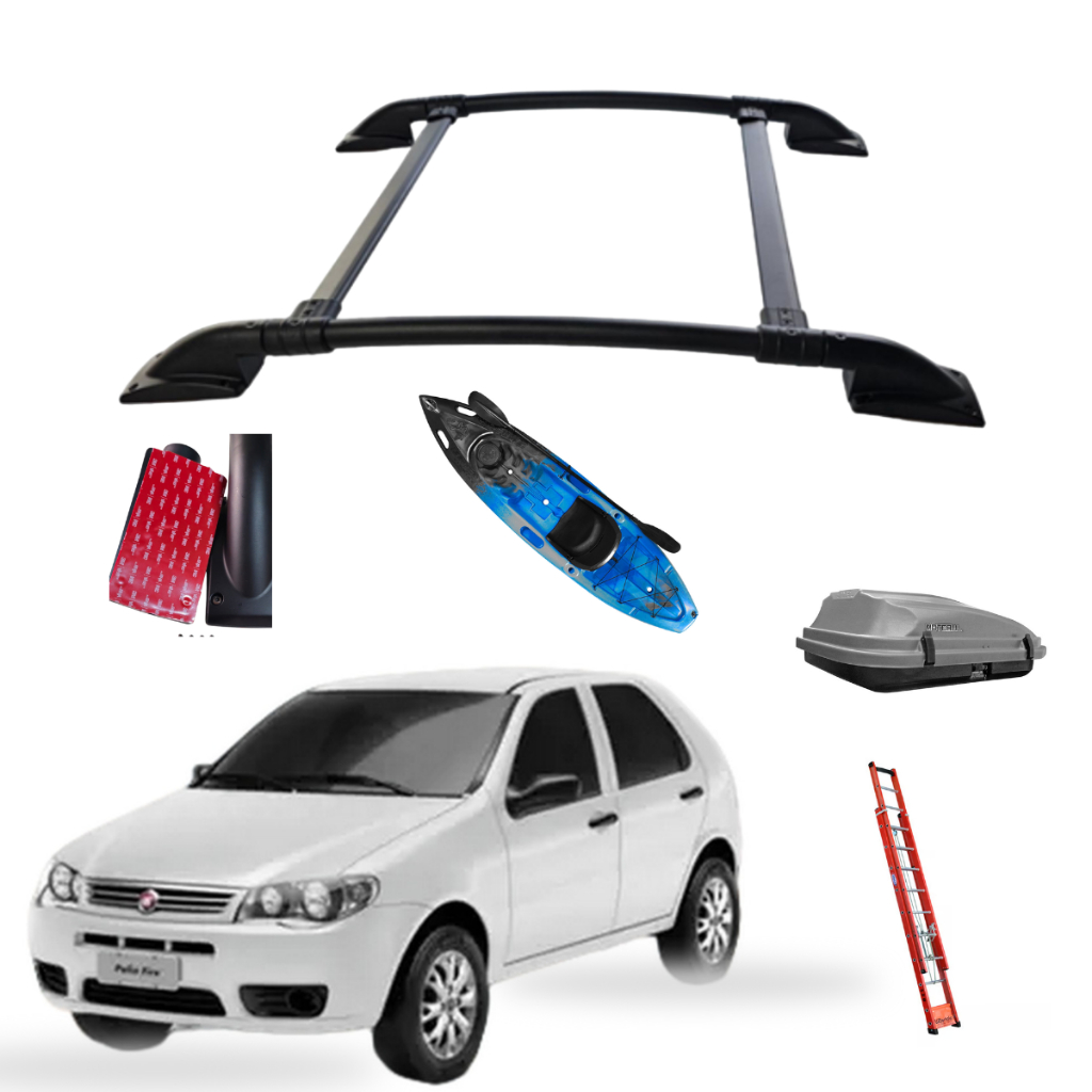 Rack  de Teto  Palio Alumínio Colado Sem Furar Bagageiro Reforçado