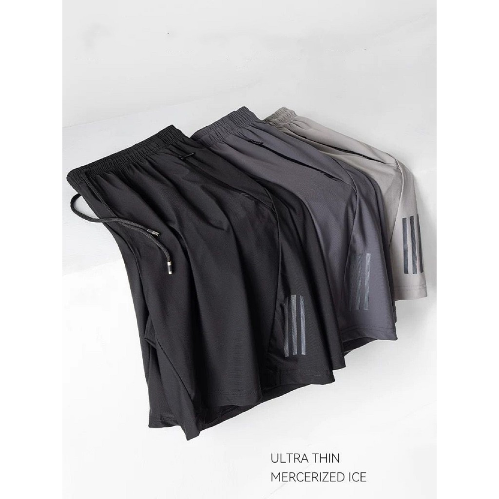 KIT 2 BERMUDA Shorts de Seda Elástico Secagem Rápida Masculino  Verão Shorts de Natação