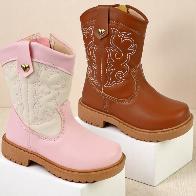 Bota Texana Infantil Menina Country Cano Longo com