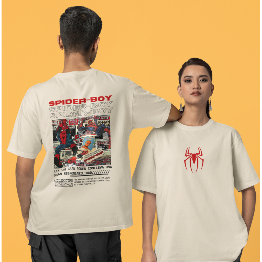 Camiseta Kit Casal Aranha Kit – Spider BOY/GIRL Street 100% Algodão