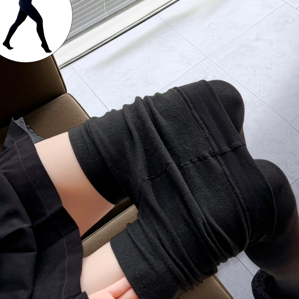 Kit 4 Meia Calça Fio 80 Preta Flanelada Kit Premium Feminina Térmica Inverno