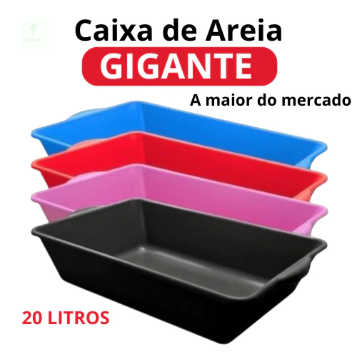 Caixa de Areia para Gato Grande 20L Bordas Altas R