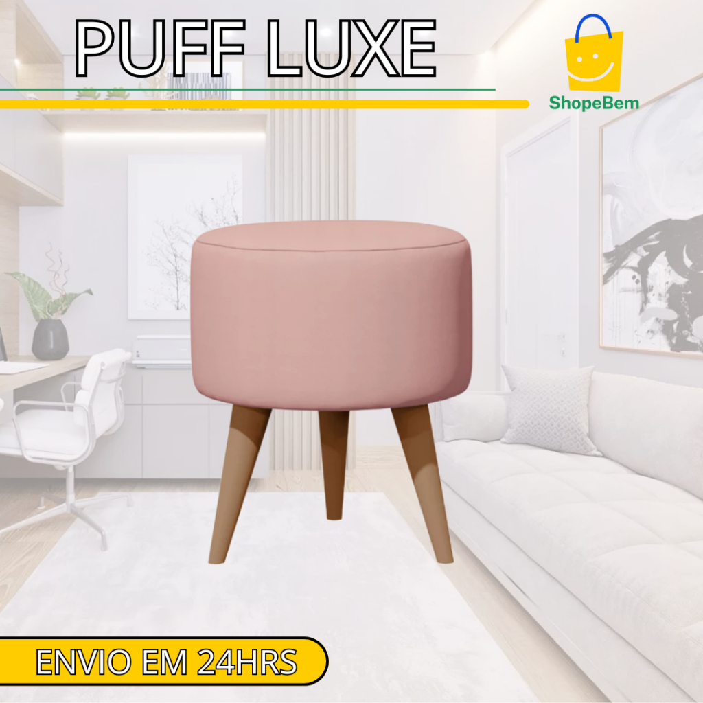 PUFF REFORÇADO ATÉ 130KG ESTOFADO FOFINHO ENVIO RAPIDO