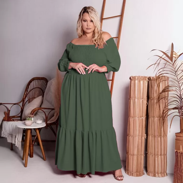 Vestido elegante de festa chic manga longa inverno