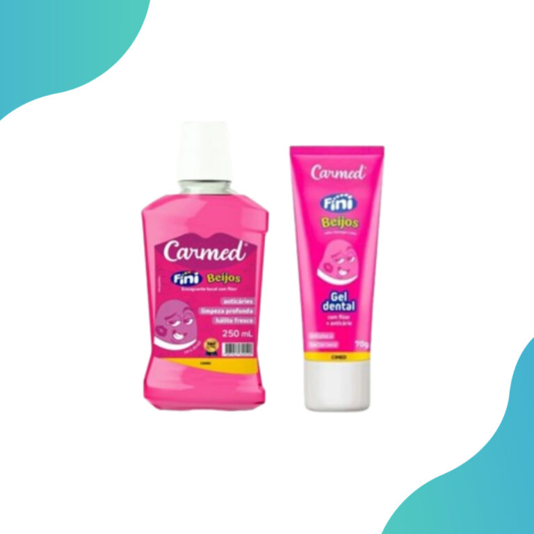 Kit Enxaguante Bucal e Gel Dental Carmed Fini Beij