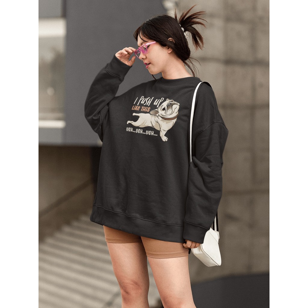 Moletom Blusa de Frio Básico Estiloso Feminino Estampado Gola Redonda Confortável 100% Algodão – Yog