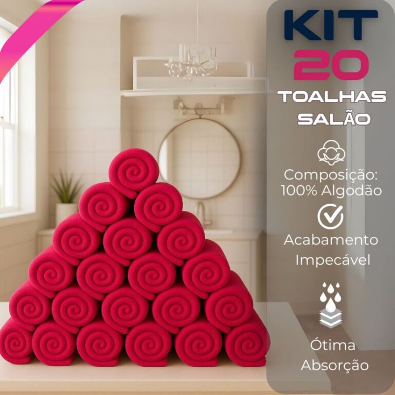 Kit 20 Toalhas de Rosto Salão 100% | Algodão Pro