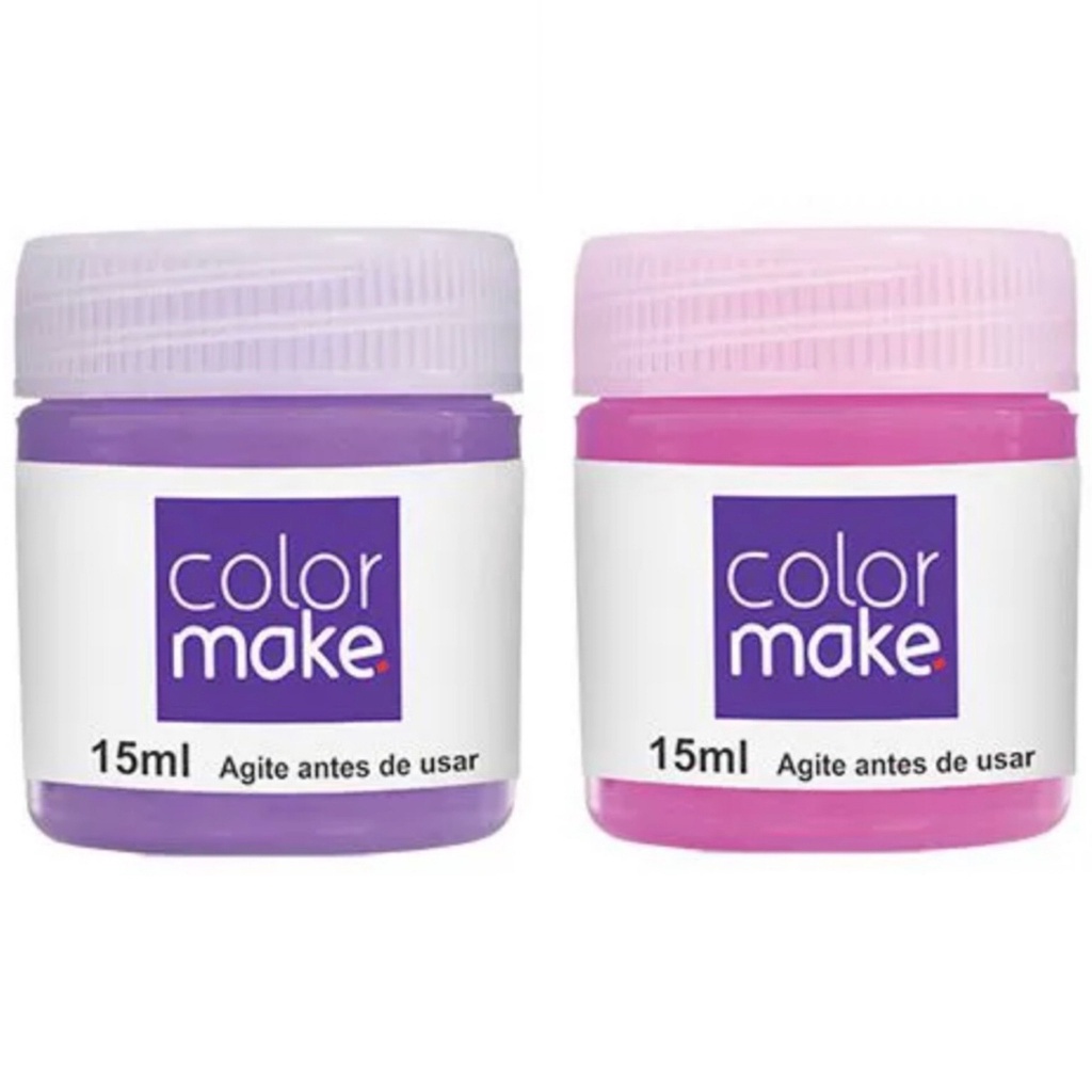 Kit Tinta Liquida Facial Colormake 15ml C/ 2 (pink/roxo)